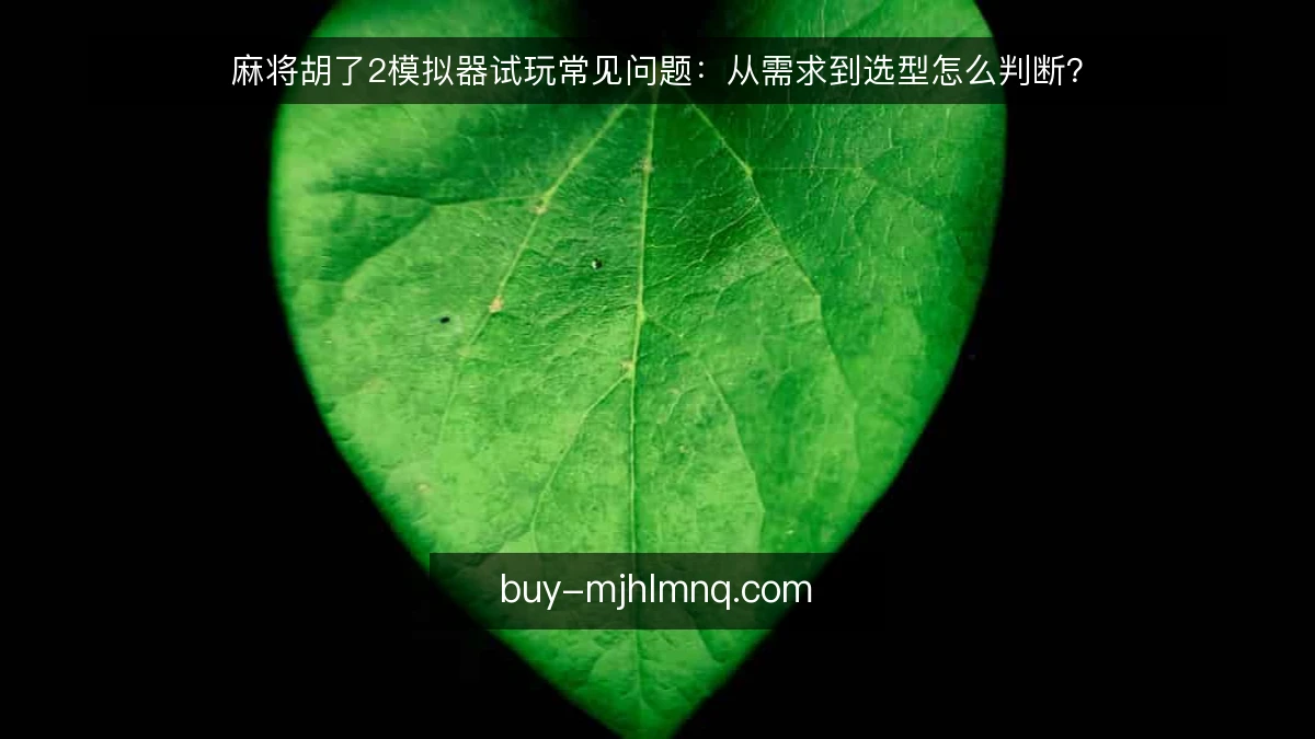 麻将胡了2模拟器试玩常见问题：从需求到选型怎么判断？